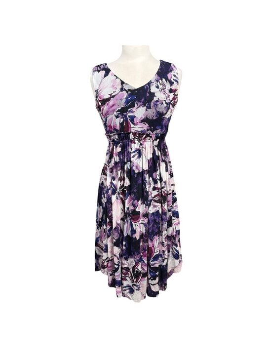 Simply Vera Vera Wang Dresses & Skirts - Simply Vera Vera Wang Floral Midi Dress Purple Sleeveless XS